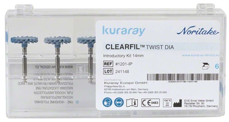 Klarer Kunststoffbehälter mit CLEARFIL™ Twist DIA 14mm Einführungsset.