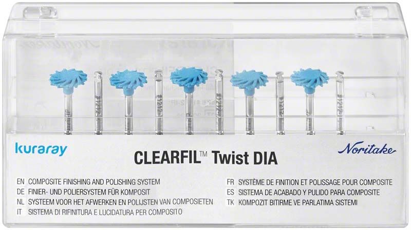 CLEARFIL™ Twist DIA 10mm Vorpolierer in Kunststoffverpackung, 10 Stück, von Kuraray.