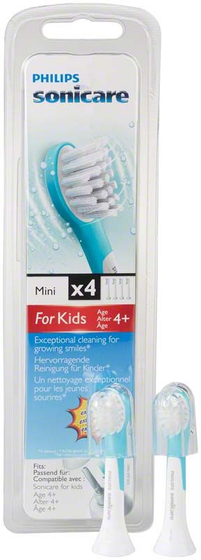 Philips Sonicare Kinder-Ersatzbürsten, 4er-Pack, für Kinder ab 4 Jahren.