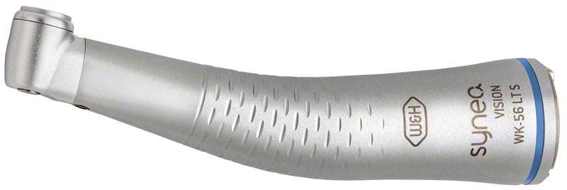 Winkelstück Synea Vision WK-56LTS in silberner Farbe mit blauem Akzent.