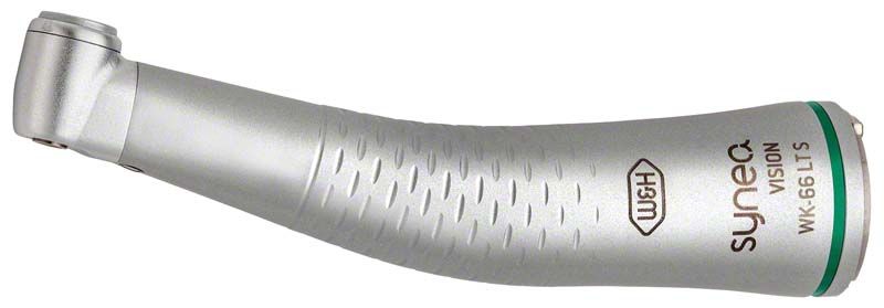 Synea Vision Winkelstück Typ WK-66LTS in silber mit grünem Ring.