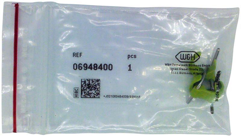 Sprayclip grün links von W&H Deutschland in Kunststoffverpackung