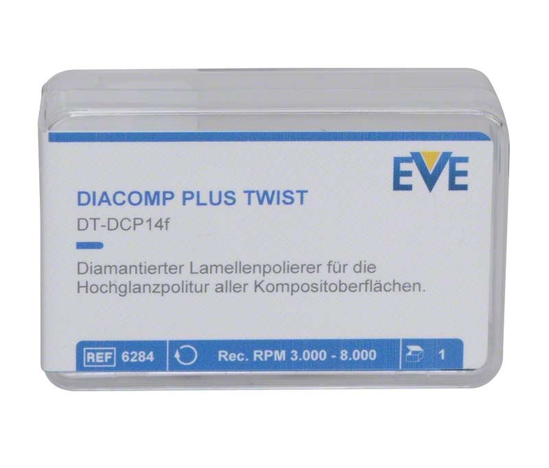 Diamantierter Lamellenpolierer EVE DIACOMP® plus TWIST in Verpackung.