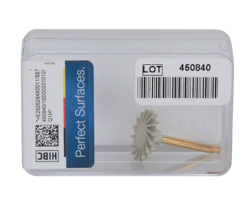 Hochglanzpolierer EVE DIACOMP® plus TWIST, in transparenter Verpackung mit Barcode.