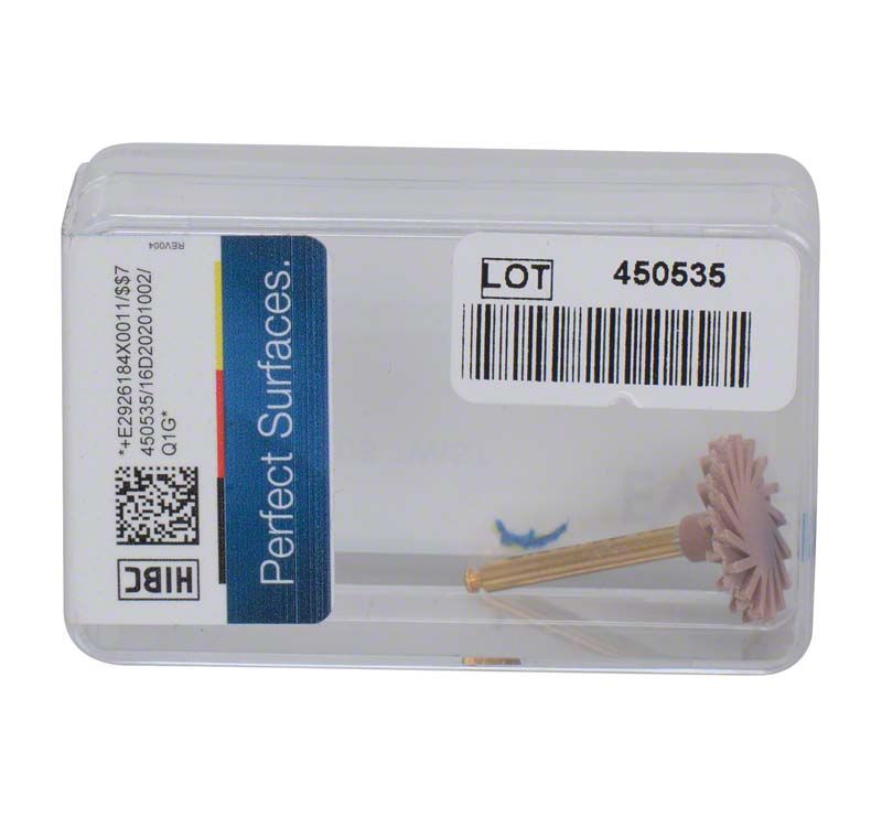 Großer EVE DIACOMP® plus TWIST Vorpolierer in Kunststoffverpackung mit Etikett und Barcode.