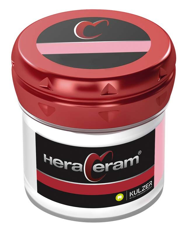 HeraCeram® Gingiva G5 Zahntechniker-Keramik in roter Dose mit schwarzem Deckel.