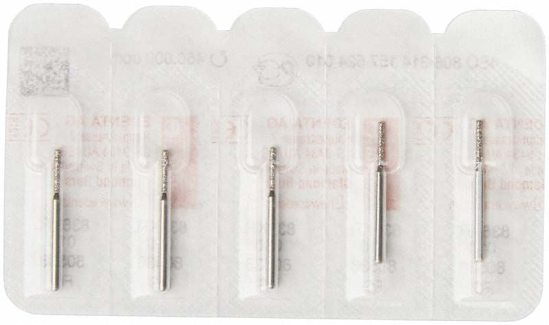 Diamant FG 836KR 010 in Blisterverpackung mit fünf Schleifinstrumenten.
