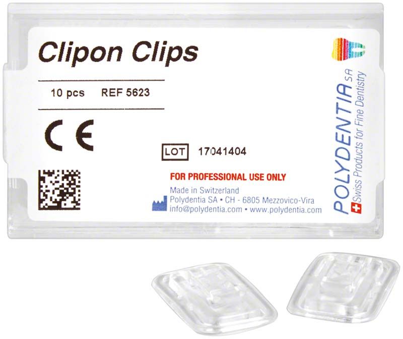 Vista-Tec ClipOn Clips in weißer Verpackung mit 10 Stück Inhalt.