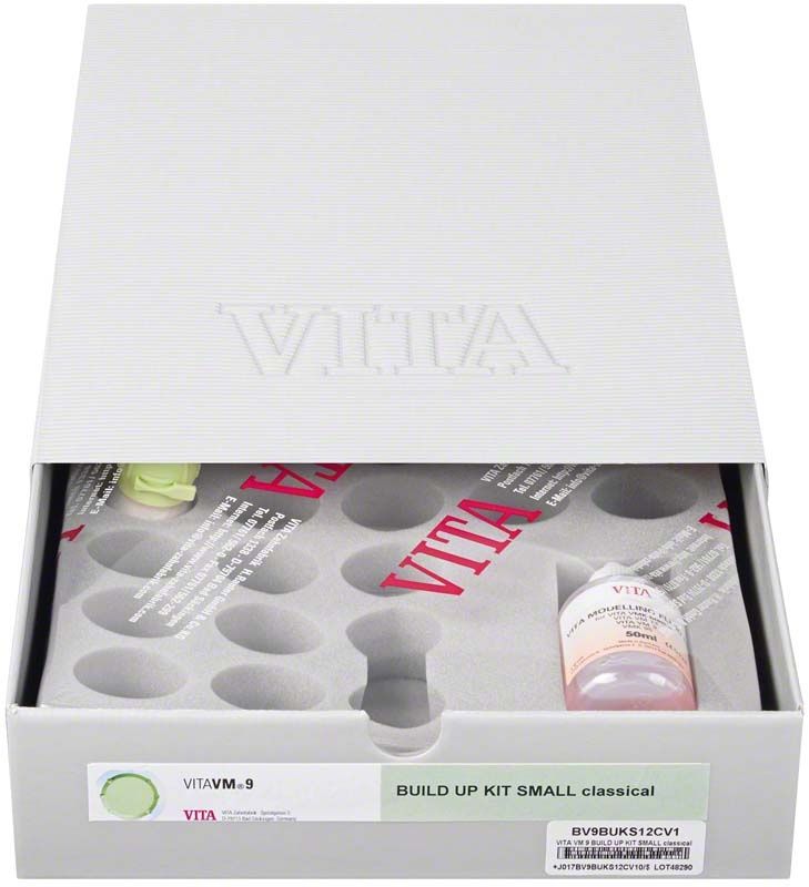VITAVM®9 BUILD UP KIT mit geöffneter Verpackung und sichtbaren Produktkomponenten.