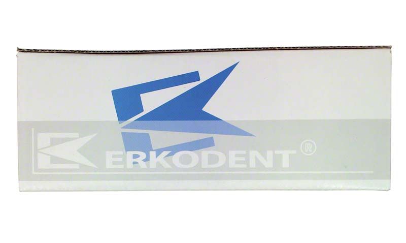 Verpackung des PLA-Griff flach mit blauem Erkodont-Logo.