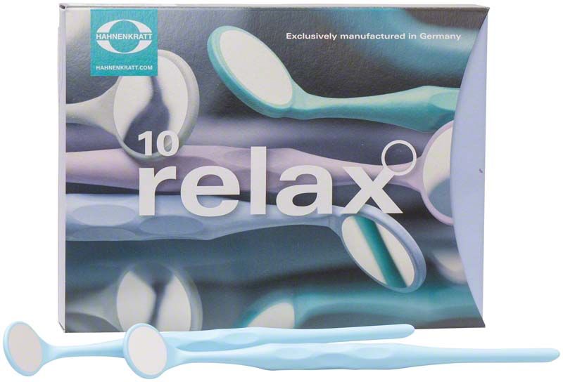 RELAX Mundspiegel FS ULTRA Gr. 4 in pastell mint auf Verpackung.