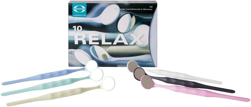 Hochwertige dentale Mundspiegel mit ergonomischem Griff in verschiedenen Farben.