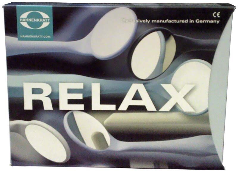 RELAX Mundspiegel FS Rhodium Gr. 5 in pastellblauer Verpackung