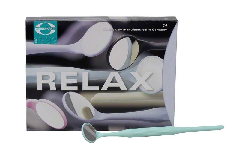 RELAX Mundspiegel FS Rhodium Gr. 5 in pastell mint mit breitem Griff.