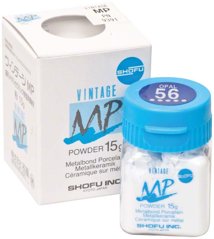 Vintage MP Opal Schneide Pulver 15g Packung mit blauer Verschlusskappe.