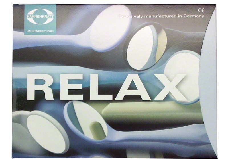 Hahnenkratt RELAX Mundspiegel FS Rhodium Gr. 5 in pastell flieder Verpackung.