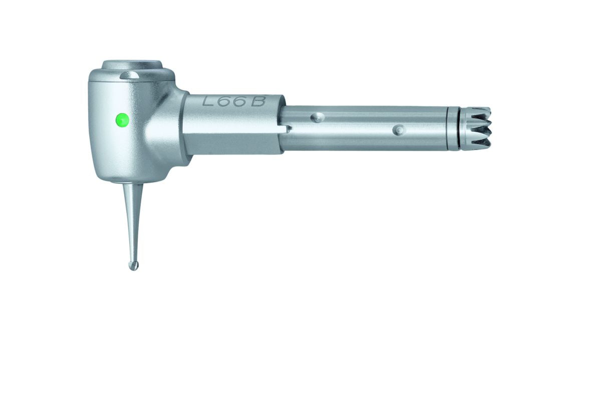 INTRA™ Kopf Typ L66B mit silbernem Finish und grünem Indikatorpunkt.