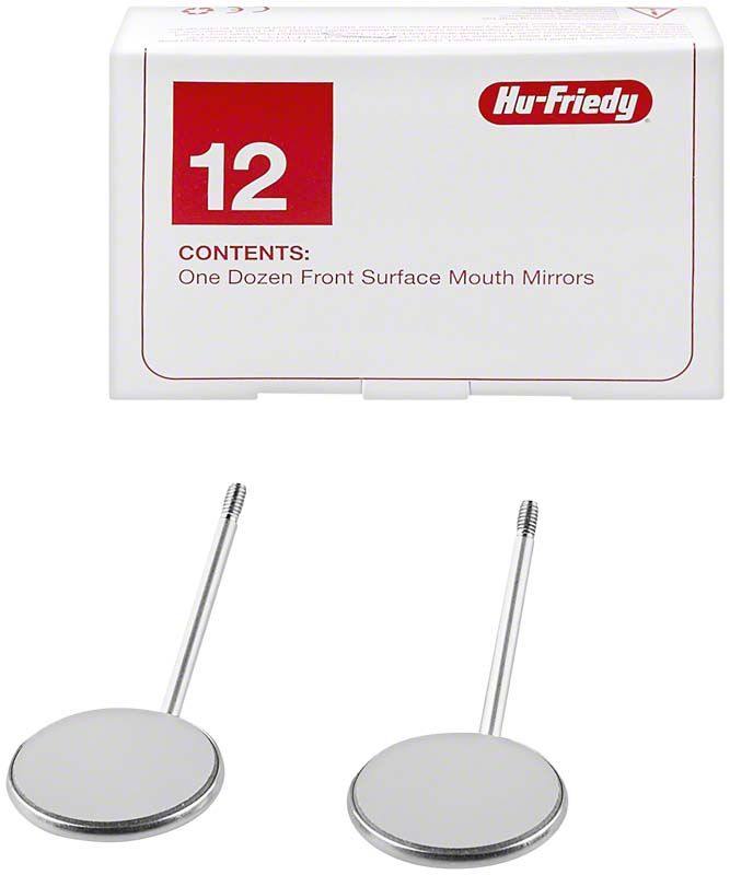 HD Mundspiegel mit konischem Ansatz und EU-Gewinde vor Verpackung.