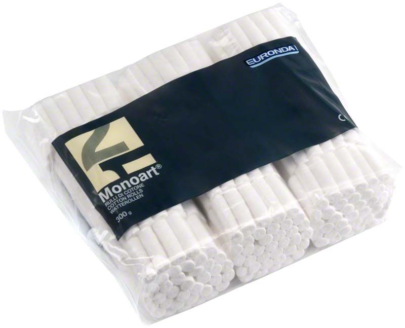 Monoart Watterollen Größe 1 in transparenter Verpackung mit schwarzem Etikett.