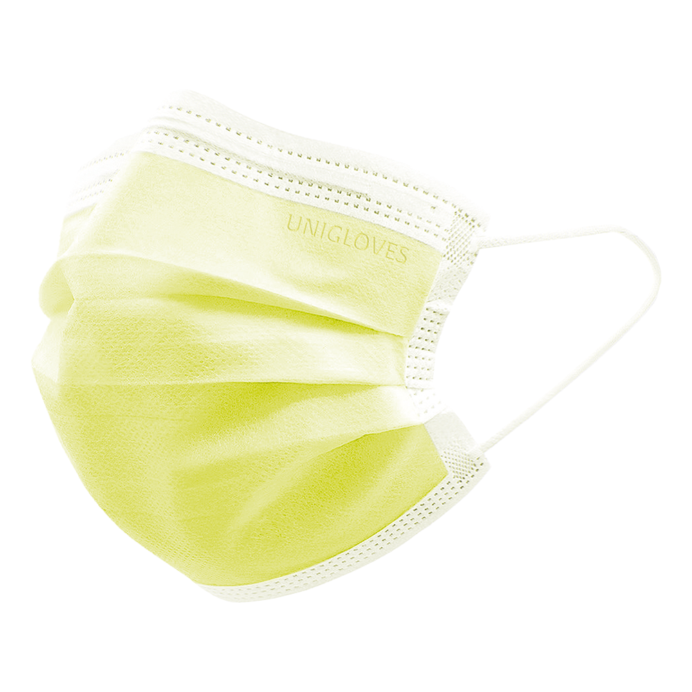 PROFIL PLUS OP-Mundschutz latexfrei gelb mit Elastikbändern und Nasenbügel