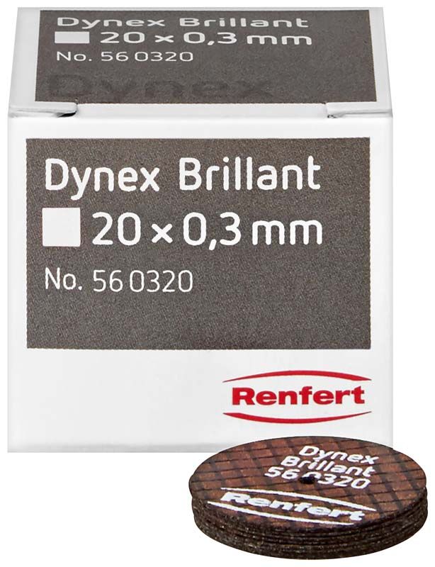 Verpackung der Dynex Brillant Trenn- und Schleifscheiben mit Produktdetails.