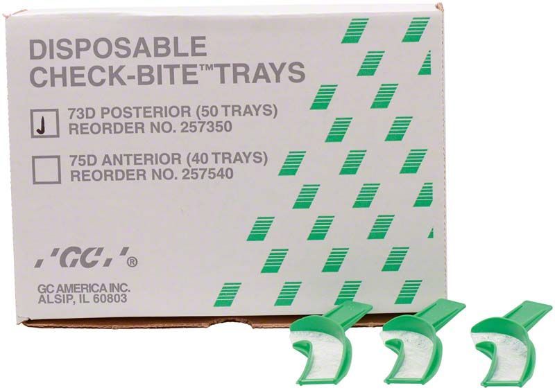 Einweg-Abdrucklöffel für Seitenzähne mit grünem Griff und dünnem Netz.