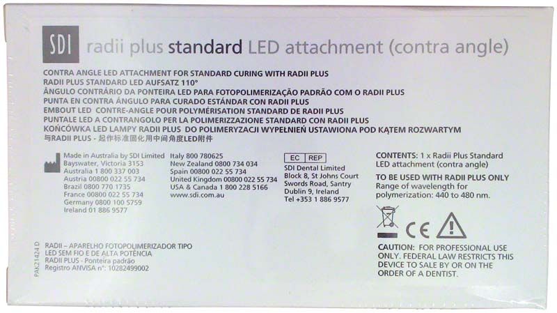 Radii plus LED-Aufsatz Standard 110° in Verpackung mit Produktinformationen.