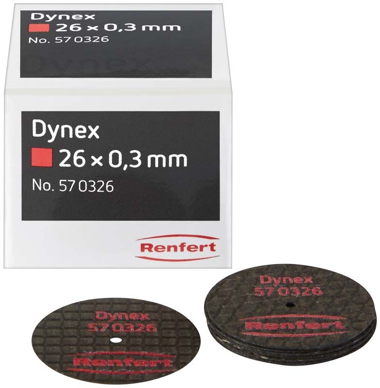 Dynex Trenn- und Schleifscheiben mit rotem Logo und Verpackung.