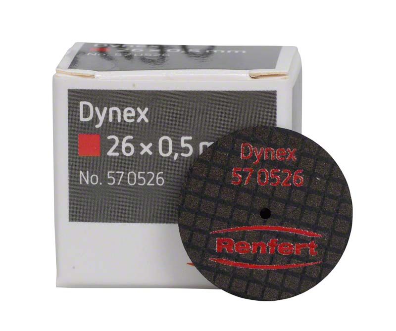 Dynex Trenn- und Schleifscheibe mit Glasfaserverstärkung vor Verpackung.
