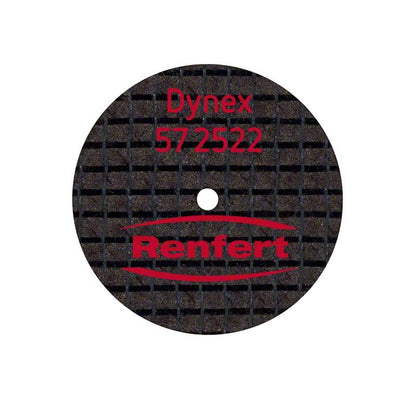Schwarze Trennscheibe Dynex für Dentalanwendungen mit rotem Aufdruck.