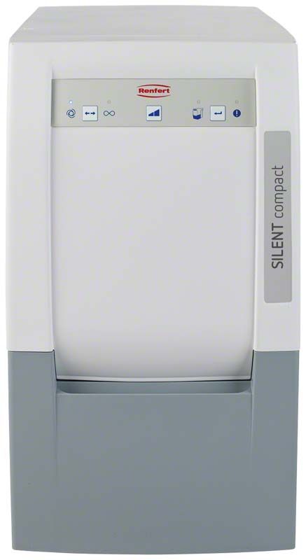 Silent compact Absauganlage für Dentalanwendungen in grauer und weißer Farbe.