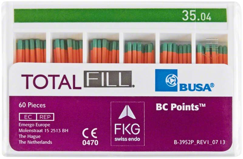 TotalFill BC Points Taper .04 Iso 035 in farbcodierter Verpackung.