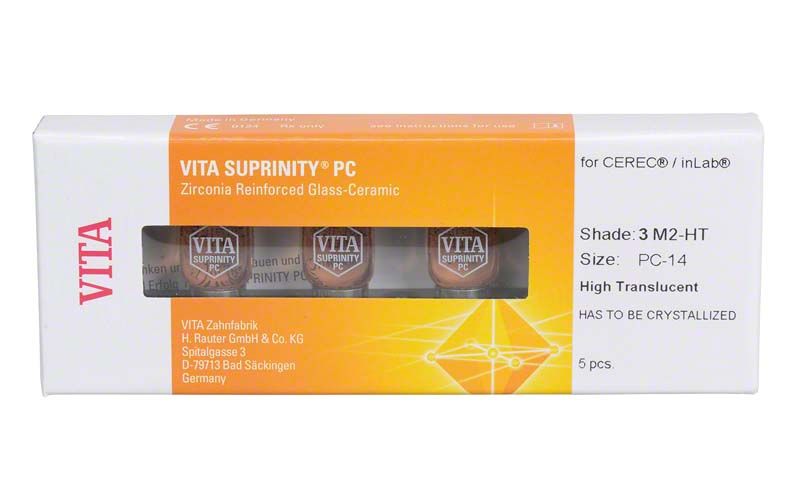VITA SUPRINITY® PC Blöcke für CEREC®/inLab® in Verpackung, Farbton 3M2 HT.