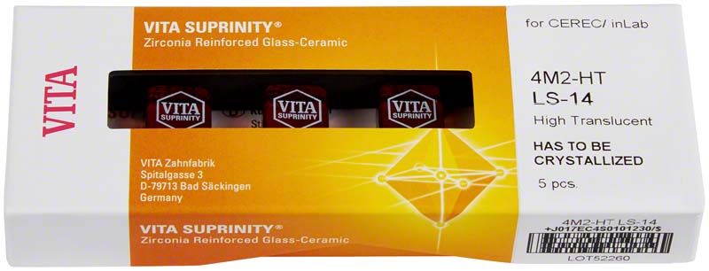 VITA SUPRINITY® PC Verpackung für CEREC®/inLab® HT 4M2, 5 Stück.