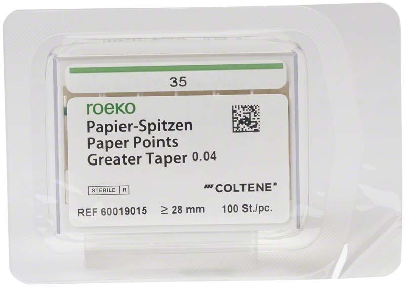 ROEKO Papierspitzen Greater Taper 0.04 in Schiebeschachtel, Größe 35.