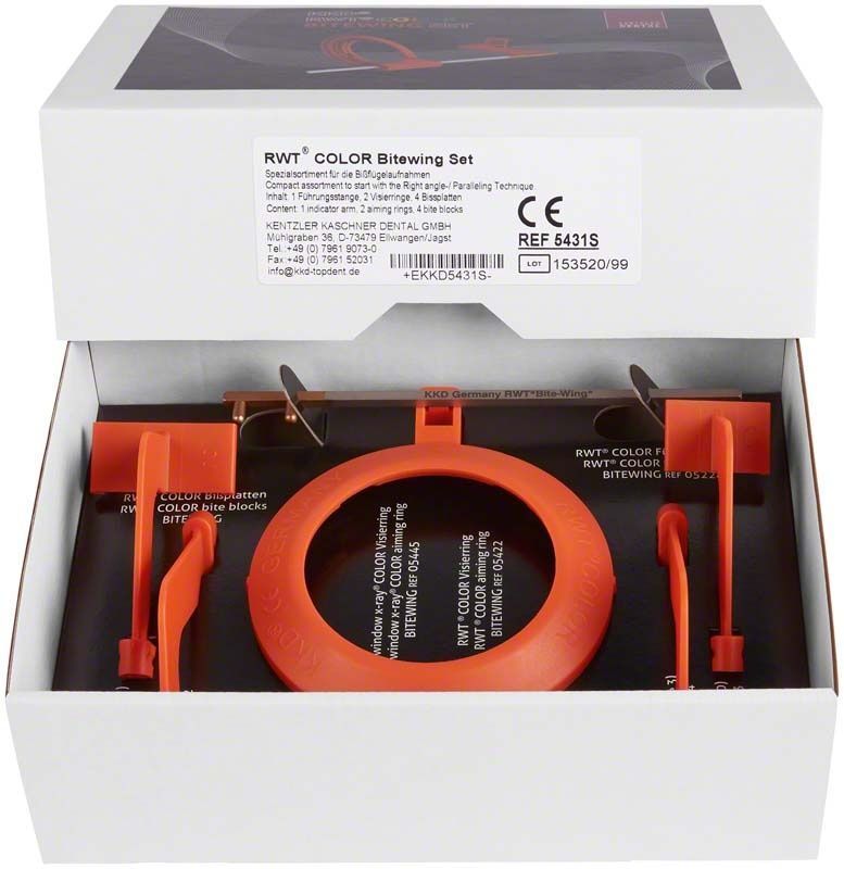 KKD® RWT® COLOR Bitewing Set mit orangenen Visierringen und Halterungen.
