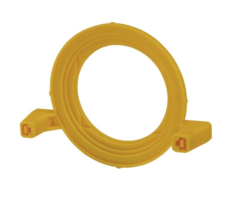 Gelber KKD® RWT® COLOR Visierring für zahnmedizinische Röntgenaufnahmen.