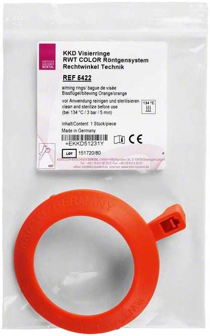 Roter Visierring für KKD® RWT® COLOR System mit Verpackungsetikett.
