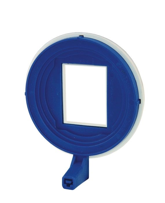 Blauer Visierring für präzise dentalradiographische Bildgebung.