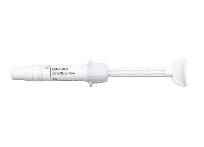 Spritze von VITA VM® LC flow GINGIVA G2 für Zahnersatzverblendung.