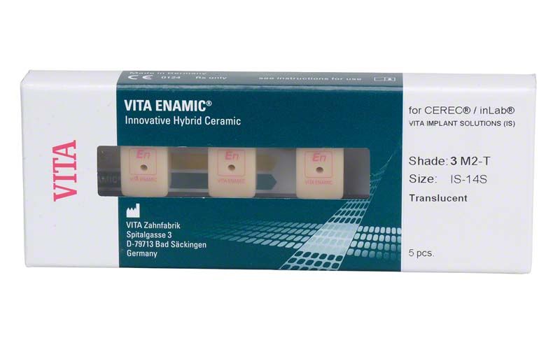 VITA ENAMIC® IS für CEREC®/inLab® in Verpackung, Farbton 3M2, Größe IS-14S.