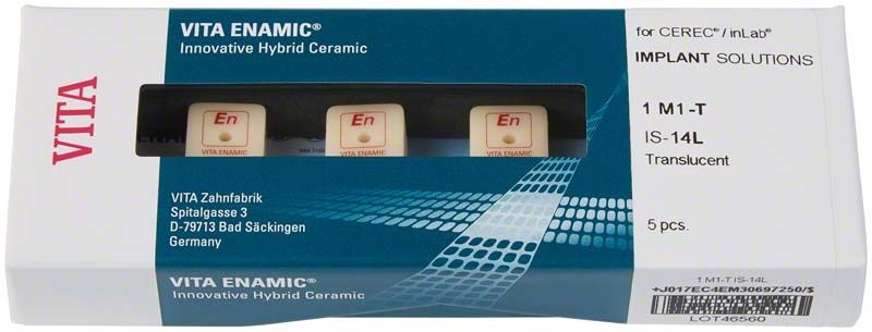 VITA ENAMIC® IS Implantatlösungen in Originalverpackung, IS-14L T 1M1.