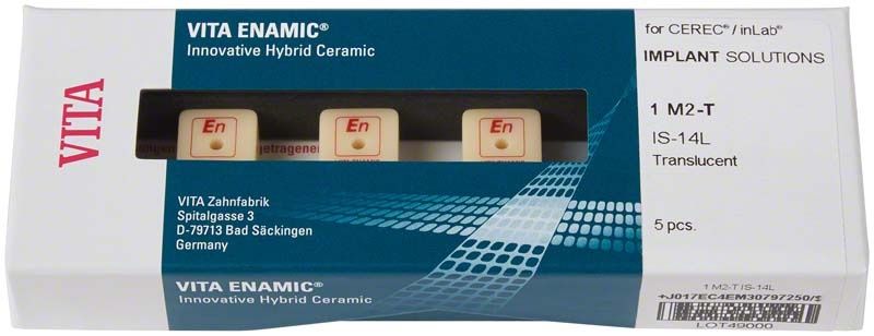 VITA ENAMIC Hybridkeramikblöcke in Verpackung für CEREC/inLab IS-14L T 1M2.