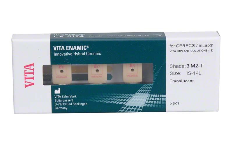 VITA ENAMIC® IS-14L T 3M2 Zahnkeramik für CEREC®/inLab®, 5 Stück Verpackung.