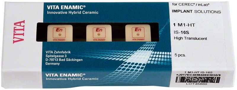 VITA ENAMIC® IS-16S HT 1M1 Hybridkeramikblöcke in Originalverpackung.