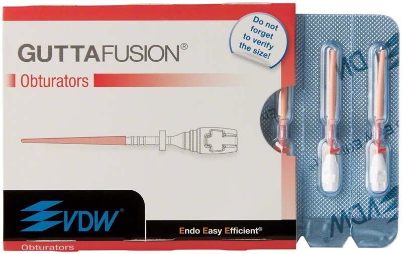 GUTTAFUSION® Obturatoren 6er Packung mit Blisterverpackung und Markenlogo.