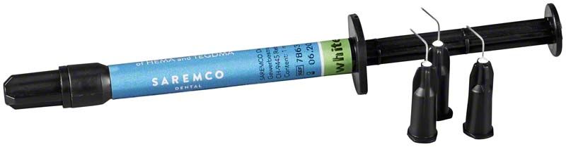 Lichthärtendes Versiegelungsmaterial els seal Spritze 1 ml weiß opak von Saremco Dental.
