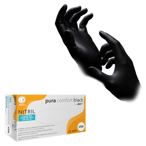 PURACOMFORT BLACK Nitril-Einmalhandschuhe, puderfrei