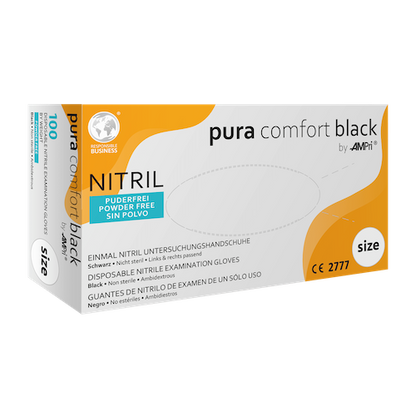 PURACOMFORT BLACK Nitril-Einmalhandschuhe, puderfrei