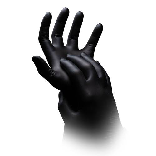 Nature Gloves Black, Schwarze Nitrilhandschuhe, puderfrei